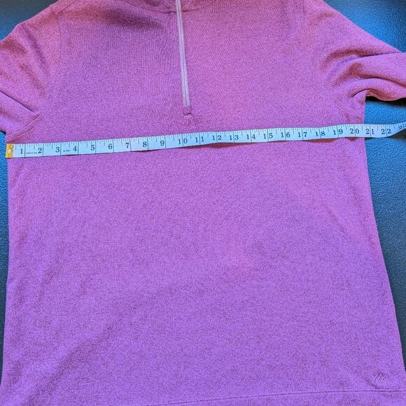 Rhone Mens Commuter 1/4 Zip Sweater Maroon Marle Size Medium - Picture 4 of 11